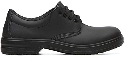 D223 Safeway - Zapatos de cocina con cordones, zapatos de trabajo con tapa protectora S2, color negro, talla 37