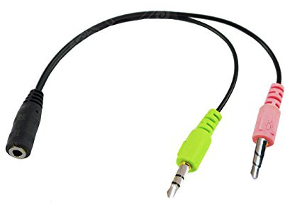 Aukson I32 3,5mm Stereo Buchse auf 2X 3,5mm Klinkenstecker Audiokabel – Ideal für PC Kopfhörer & Mikrofon – 18cm Länge – Hochwertige Audioübertragung