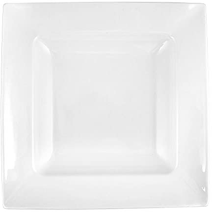 Dajar AMBITION Suppenteller Porto 22,5 x 22,5 cm Porzellanteller Essteller Tiefteller rechteckig weiß modern