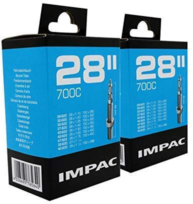 Impac 2 Stück Rad Schläuche 28 / 700c 28-45c (28-47/622-635) Presta Ventil - Doppel Packung