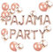 JeVenis Roségoldene Pajama Party Luftballons und Banner - Pyjama Schlummer Spa Dekor