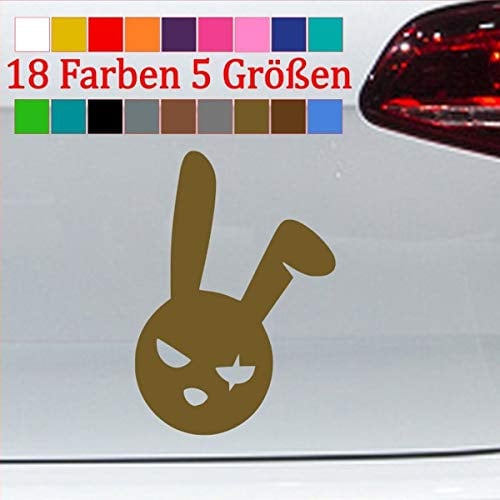 generisch Bad Bunny böser Hase Aufkleber Ostern Sticker badgirl Cool Cartoon Vinyl 91-Gold 8,5x6cm