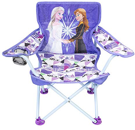 Disney Frozen 2 Kids Camp Chair Foldable Chair with Carry Bag, Purple