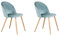 BenyLed Lot de 2 Chaises de Salle à Manger Rembourrées avec Dossier en Velours Doux et Pieds Réglables en Métal Style Bois (Vert)