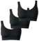 UnsichtBra Bustier Damen BH ohne Buegel | 3er Set Wohlfühl Bustiers Tops | Bügelloser Soft Bra | Schlaf Still Sport Crop Top Büstier 3 x Schwarz (wellbra_SSS)(3XL)
