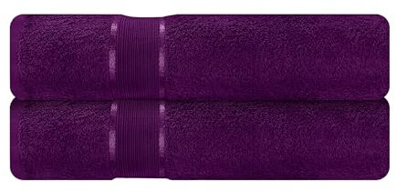 Mixibaby 2er Set Badetuch Badetücher Tücher 100cm x 150cm Frottee 100% Baumwolle 500g/qm, Farbe:Violett