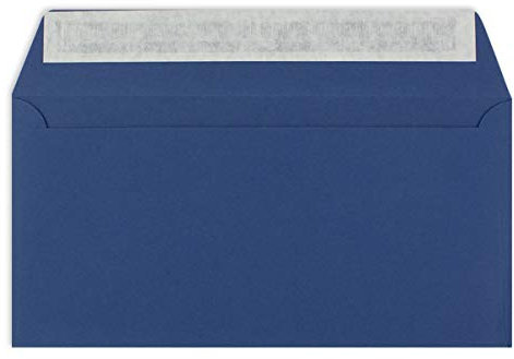 100 DIN Lang Brief-Umschläge Dunkelblau - 11 x 22 cm - 120 g/m² Haftklebung Standard Brief-Kuverts für Taufe & Einladungen von Ihrem Glüxx-Agent