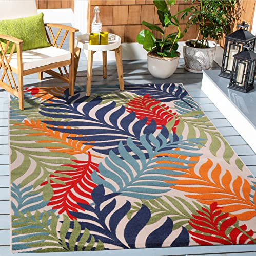 SANAT Outdoor Teppich Wetterfest - Outdoorteppiche für den Innen und Außenbereich, Balkon Teppich Wasserabweisend, Strapazierfähige Teppiche für Terrasse Garten und Wohnzimmer, Multi 140 x 200 cm