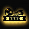 Fußball Wandlampe Nachtlicht Wand Lampe Schlummerlicht mit Namen personalisiert I Batteriebetrieb Holz