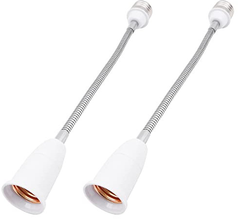 WANGCL Lot de 2 adaptateurs d'extension flexibles en col de cygne E27 pour extension d'ampoule - 28 cm