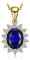 JewelryPalace Oval 3.2ct Erstellt Saphir Prinzessin Diana Kate Middleton Kette Anhänger, Schmuck Set Blau, Halsketten Damen Silber 925 Collier Edelstein Mädchen, Ketten Frauen Geschenk Vergoldet 45CM