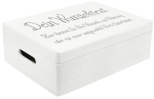 Creative Deco White Personalised Any Text Gifts for Women, Men, Girls or Boys | Unique Wish Custom Gift Box | Customised Wooden Storage Box with Hinged Lid | Keepsake/Decoration
