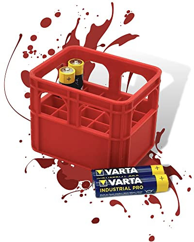 Batterie Bier Kasten Batteriekasten Batteriekiste Batteriebox Aufbewahrungsbox Minikiste Minibox für Aufbewahrung von Batterien AA, AAA, 9V, Leerkiste - 3D gedruckt (AAA, Rot)