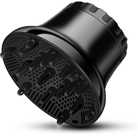 Universal Hair Diffuser Hairdryer Attachment Adjustable Nozzle Curly Hair Salon Fits Most Blow Dryer Diameter from 1.4 in to 2.6 inch for Natural Wavy Hair - Black