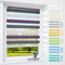 Doppelrollo klemmfix ohne Bohren & mit Bohren, 90x130cm (BxH) Weiß Lila Anthrazit, 3-in-1 Duo Rollo für Fenster & Tür, Fensterrollo innen lichtdurchlässig & verdunkelnd, Klemmrollo Rollos Sonnenschutz