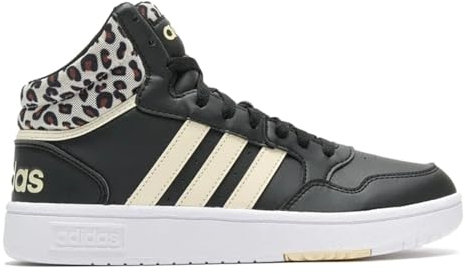 adidas Hoops 3.0 Mid Shoes, Scarpe Donna, Carbon Black/Cloud White/Footwear White, 38 EU