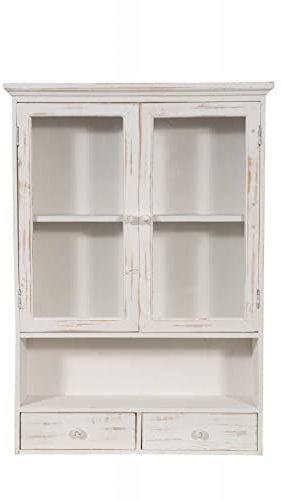 Biscottini Wooden Bookcase L56XPR16XH79 cm - Living Room Furniture - Display cabinets - Kitchen Cabinets - Shelf Unit - Drinks Cabinet - Display Case with Shelves - Wooden and Glass Display Cabinets