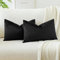 JOTOM Samt Kissenbezug Kissenhülle Sofakissen Dekokissen Kissenbezüge für Sofa Wohnzimmer Schlafzimmer 2er Set 40x60 cm Schwarz