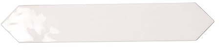 Picket Tile, Backsplash Wall & Floor Ceramic Tile. Glossy White 1.7x9.6 23Pk (2.37 sqft/case) for Bathroom, Kitchen Backsplash Wall, Shower Accents. Ceramic Mosaic Bathroom, Kitchen Glossy Flooring
