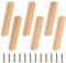 SWAWIS 6 Piezas Tiradores de Madera 96mm, Pomos de Madera para Muebles con Tornillo, Haya Tirador de Cajón para Puertas, Tiradores de Cajones, para Armarios Cajones Muebles Cocinas
