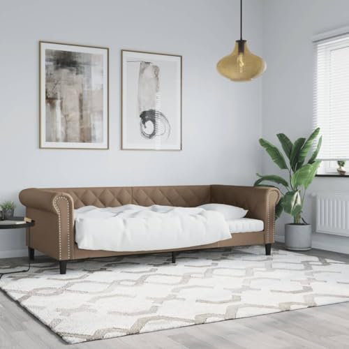 Festnight Sofa mit schlaffunktion Schlafsofa Couch Tagesbett Gästebett schlafcouch Sofa Bed bettsofa Cappuccino 80 x 200 cm