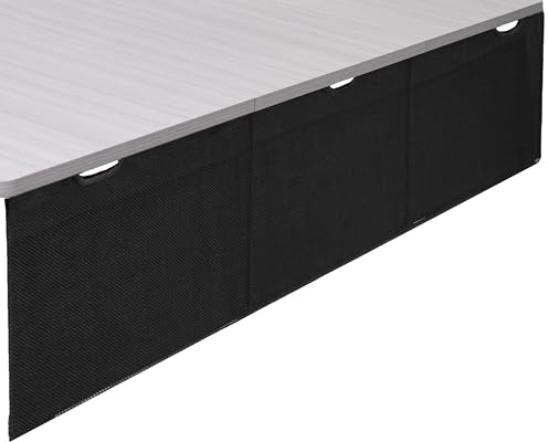 VIVO Black 71 inch Under Desk Privacy and Cable Management Organizer Sleeve, Wire Hider Kit Panel System, DESK-SKIRT-71