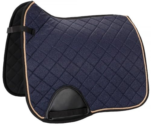 Start Seville - Pferde Schabracken, Satteldecke Pferd, Barockschabracke inkl. Zierkordel, Warmblut Schabracke Pferd für Dressur (DR) & Vielseitigkeit (VS) (Dunkelblau, Dressur)