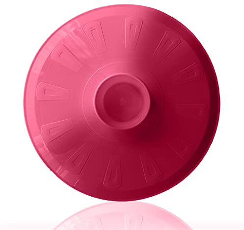 Tapa volteatortillas 26cm, tapa para sartén y para voltear tortilla de patatas, giratortillas de plastico para microondas, frigorífico, congelador, tapa girar tortilla (29cm, Rojo)