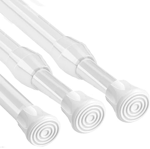 3 Pezzi Asta Telescopica Regolabile, Aste per Tende con Tensione a Molla, Estensibile Bastone per Tende In Tensione, Bastone per Tende, Asta per Tende Regolabile, per Tende, Vestiti, Armadi, Bagno