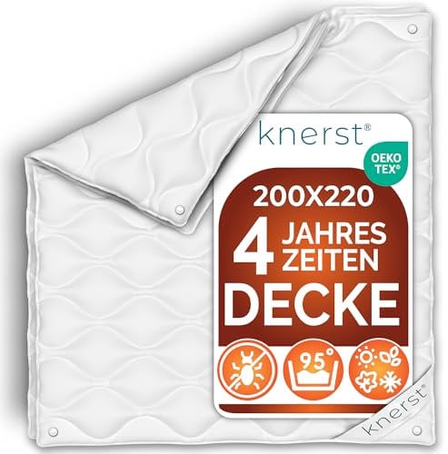 KNERST® Bettdecke 200x220cm - 4 Jahreszeiten Bettdecke 200x220 - für Jede Jahreszeit - ÖKO-TEX