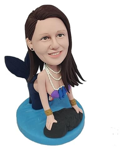 RODMAIE Wackelkopf, professionelle Meerjungfrauen-Schüttelkopf-Puppe