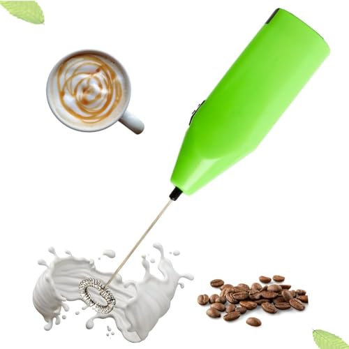 Happy Gizmos Handheld Milk Frother | Coffee and Cappuccino Automatic Mixer, Battery Milk Foamer, Electric Milk Frother Matcha & Milkshake Whisk (Lime Green)