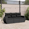 SECOLI Balkon Lounge Balkonmöbel Keiner Sofa Outdoor Gartensofa 3-Sitzer Gartenmöbel-Set Ecksofa Garten Balkonlounge Rattan Polyrattan Lounge Gartenlounge Terrassenmöbel Schwarz 3-tlg-Type-14