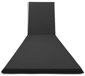 Il Tuo Artigiano Design Cuscino per Lettino prendisole Idorepellente e Sfoderabile - Materassino per Sdraio Mare Relax 190x60 cm, spessore 6 cm (Antracite)