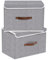 Yawinhe Storage Boxes with Lids 2 Pack, Collapsible Bin with Handle, for Organizing Clothes, 33x23x20cm, Grey, SNK018GYS-2