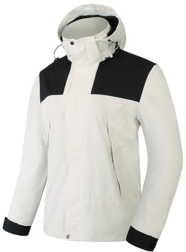 PADOLA Veste Femme mi Saison Veste imperméable Veste de Pluie Randonnée légère Softshell Respirant Coupe Vent Chic Trench Coat Poncho Cape Pluie Manteau Automne Hiver Printemps été (2 Blanc, M)