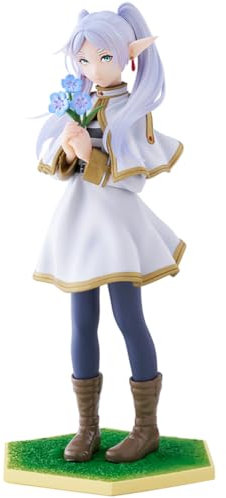 Ldruieu Frieren Figur-Frieren Beyond Journey's End Figuren Anime Frieren Stehen und Blumen Halten Stile Actionfigur Desktop Dekoration Geschenke 18CM