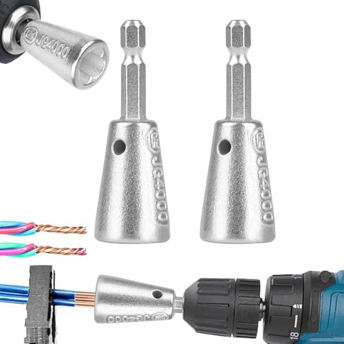 2PCS Wire Twisting Tools, Wire Twister Tool for Drill, 6MM Hex Shank Cable Electric Wire Stripper, Wire Stripper and Twister Tool for Drill, Wire Connector for Electrical Power Drill Drivers Tools