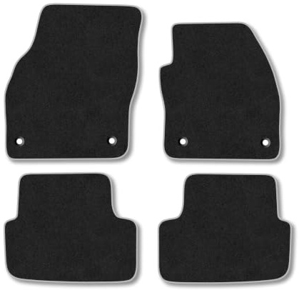 Skoda Fabia (2021+) Carpet Car Mats | Grey Edge Trim Tailored Fit Floor Mats Full Coverage Protection Accessories Easy Clean Anti Slip Made in the UK