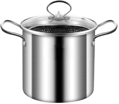 Olla de pasta de acero inoxidable, olla múltiple con colador, olla multiusos para sopa, colador de pasta con asa, olla de vapor con tapa
