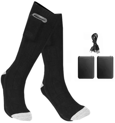LYEAA Chaussettes chauffantes électriques avec boîtier de batterie pour l'hiver - Chauffe-pieds pour homme et femme