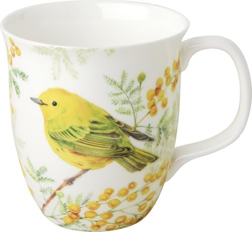 IHR - BOC 1065829 - Kaffee Becher, Joy of Spring, Vogel, Porzellan, Bone China, 10cm x 9cm, 375ml, spülmaschinen- und mikrowellengeeignet