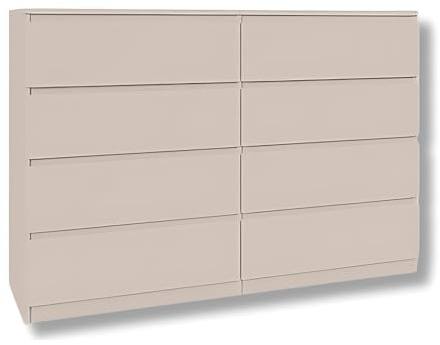 SoDREAMER Kommode mit 8 Schubladen | Kashmir 140 cm Ideal für Schlafzimmer, Wohnzimmer, Kinderzimmer und Büro | Große geräumige Schubladenschrank | 140x97x40 cm