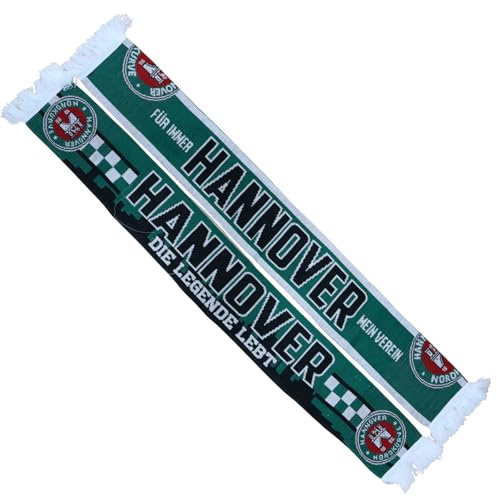 Generisch Hannover Fan-Schal – „Für immer Hannover – Mein Verein“ & „Die Legende lebt“ – Fußballschal ca. 145x17 cm – Grün/Schwarz/Weiß – Stadion & Fanartikel, Strickschal