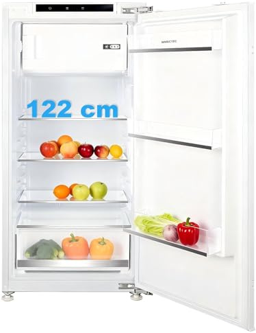 Frigo encastrable 122 cm Réfrigérateur congélateur intégrable 1 porte Réversible | 188L (16L congelateur / 172L refrigerateur) 【 Efficacité énergétique | Ultra silencieux | Est facile à Nettoyer 】