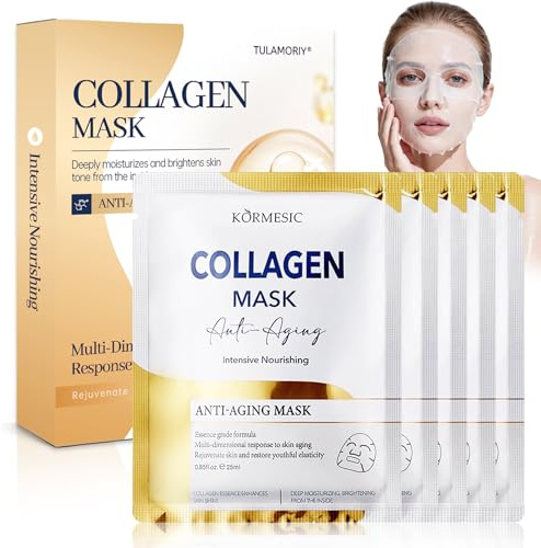 5 Pièces Collagen Masque Profond, Collagene Hydratant masque, Masque Visage Daily Care, Ensemble masques visage hydratant,Masques Nourrissants, Pour Skincare, Hydratant, Pour Tous les Types de Peau