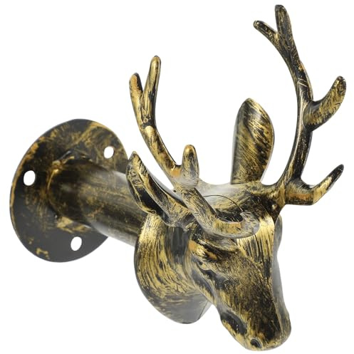 Tierkopf Wandhaken aus Eisen und Kunststoff, Weihnachten Geschenkideen | Dekorativer Geweihhaken für Schlafzimmer und Küchenwand, Glatte Oberfläche ohne Grate, für Leinen
