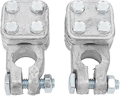 3 Way Battery Terminal Connectors, 2 AWG 4/0 AWG Battery Terminals, Positive Negative Clamp Style Connector for Cars Trucks RVs Buses, High Conductivity Metal w