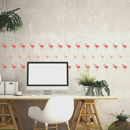 Walplus Stickers muraux « Flamants roses » amovibles pour porte ou salon, cuisine, bureau, restaurant, bar, café, hôtel, décoration de maison, multicolore