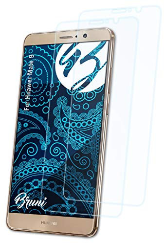 Bruni Schutzfolie kompatibel mit Huawei Mate 9 Folie, glasklare Displayschutzfolie (2X)